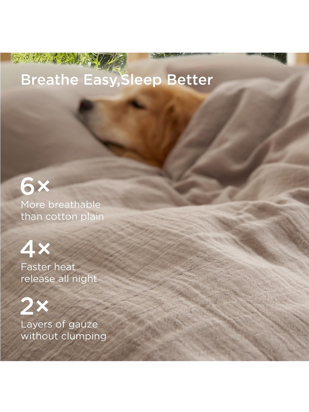 NEW Bedsure PureWoven Muslin Duvet Cover, Cooling for’Hot Sleepers OEKO-TEX cert - Picture 4 of 9